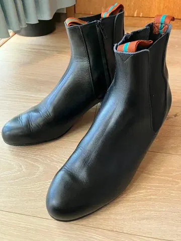 레이빔즈 블랙 가죽 숏부츠 사이드 고어 빅 사이즈 44