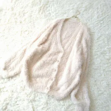 GRL 드롭 숄더 복슬복슬 가디건 샤기 니트 겉옷 F