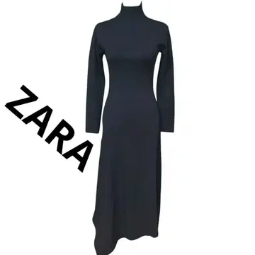 ZARA 비대칭 블랙 터틀넥 니트 원피스 M