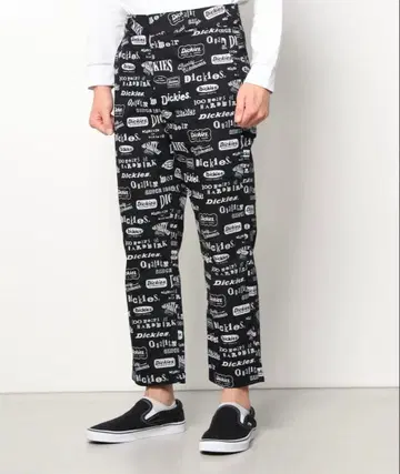 레어 디키즈 100주년 한정판 로고 프린트 워크 팬츠 블랙 28인치