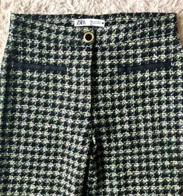 새상품급 ZARA 트위드 팬츠 그린 S