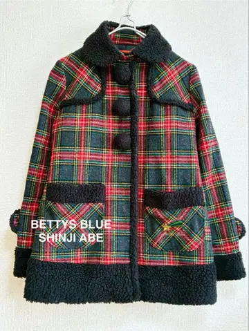 BETTY'S BLUE 신지 아베 90년대 체크 무늬 코트 9호