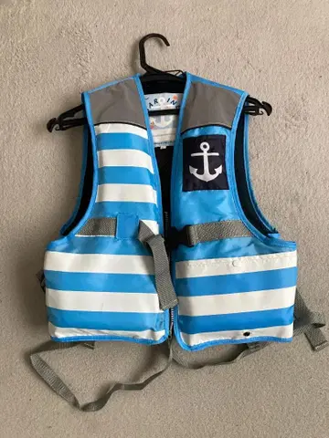 낚시용 구명 조끼 블루 화이트 MARINE NF-2380 미사용