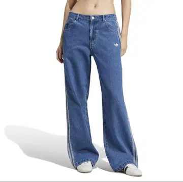 adidas 아디컬러 데님 쓰리 스트라이프 트랙 팬츠