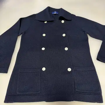 쿠리하라 하루미 니트 자켓 네이비