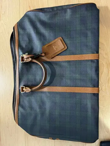 LETTER 보스턴 백 네이비와 그린 체크