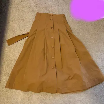 프레이 아이디 버튼 플레어 스커트 사이즈 0 브라운