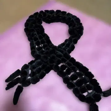 블랙 퍼 스타일 뜨개질 머플러