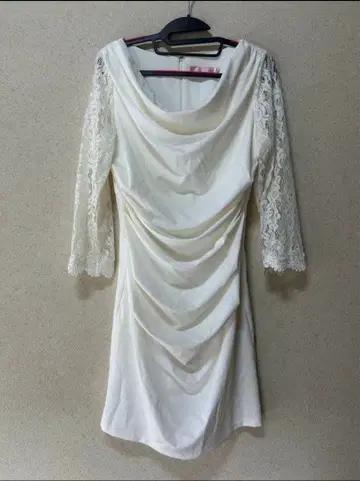Sobre 레이스 소매 화이트 드레스 XL