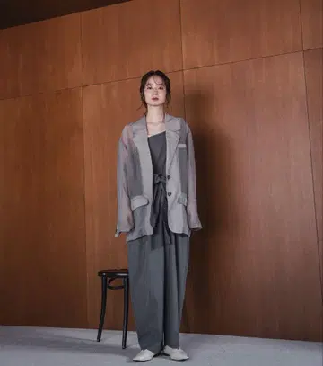 mideal shell like button sheer jacket