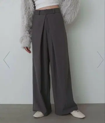 Bab / Bou Jeloud 프론트 와이드 턱 네프입 와이드 팬츠