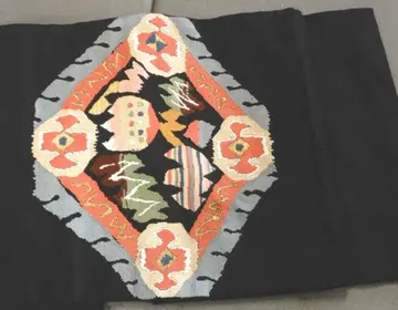 순수 실크 블랙 베이스 츠즈레 직조 나고야 오비