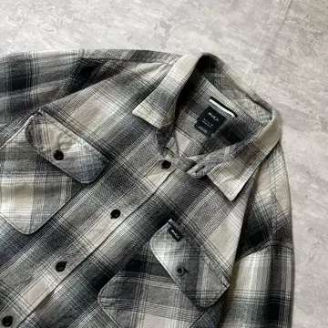 배색이 뛰어난 RVCA 옴브레 체크 헤비 플란넬 셔츠 루카 XL