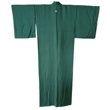 새상품급 기모노 이로무지 이중 기모노 순수 실크 그린 귤 꽃 그린 컬러