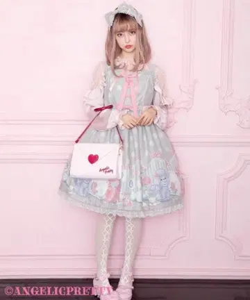 Angelic Pretty 오버롤 스커트 Lovely Poodle