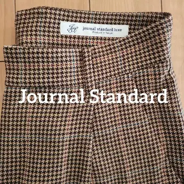 저널 스탠다드 럭스 체크 무늬 와이드 팬츠