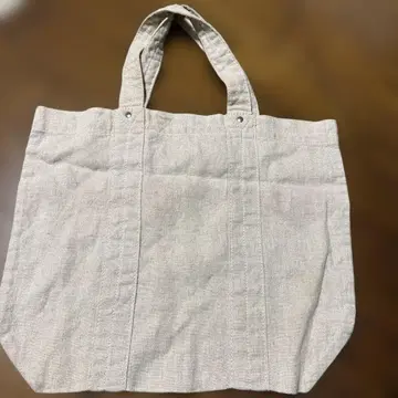 린넨 바닥 없음 토트 아이보리