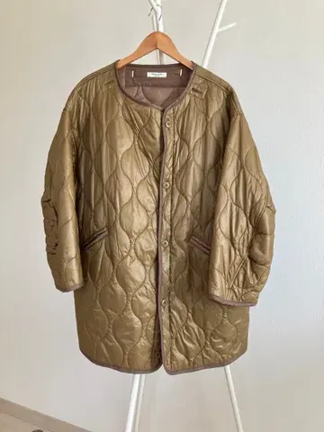 FREAK'S STORE 노카라 퀼팅 자켓 충전솜 올리브