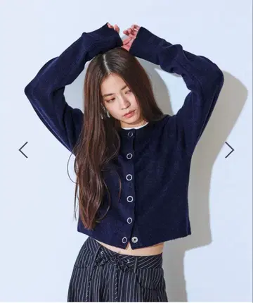 JEANASIS 링 스냅 버튼 숏 가디건