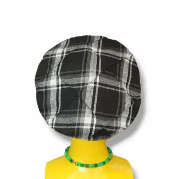 핀턱 타탄 체크 베레모