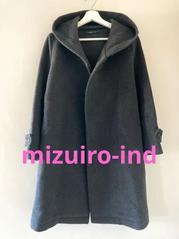 미즈이로 인드 후드 부착 울 코트