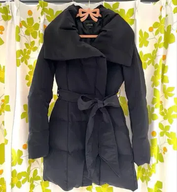 [ 새상품급 ] rienda 블랙 다운 코트 S 사이즈 벨트 포함 리엔다