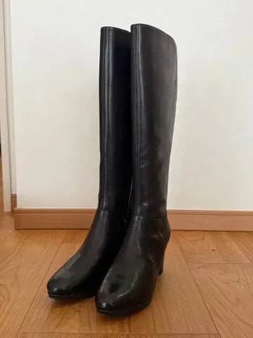 Clarks 롱 부츠 블랙 24.5cm 켈다펄 천연 가죽 블랙 가죽