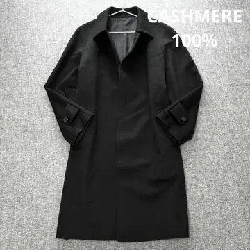 캐시미어 100% 남성용 발마칸 코트 롱 기장 블랙
