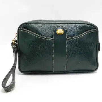 던힐 세컨드 백 클러치백 가죽 그린 이탈리아제