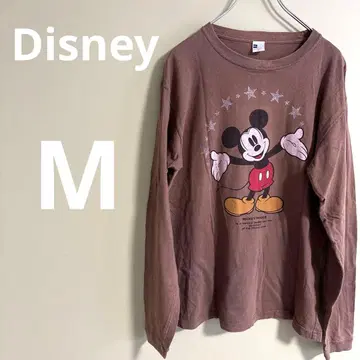 Disney 디즈니 남성용 미키마우스 긴팔 T셔츠 L 브라운
