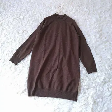 FOREVER 21 스탠드 카라 긴팔 니트 S 브라운