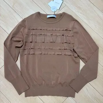 QTUME 프릴 니트 38 브라운