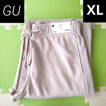 인기 상품 택 포함 새상품 GU 맨투맨 배럴 레그 팬츠 핑크 XL