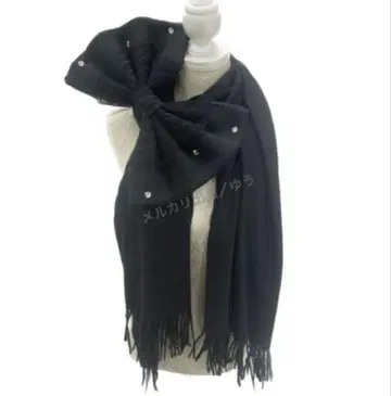 마시로 아리스 시마무라 빅 리본 스톨 블랙 택 포함 새상품