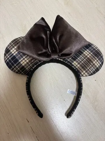 디즈니 머리띠 체크 무늬 체크