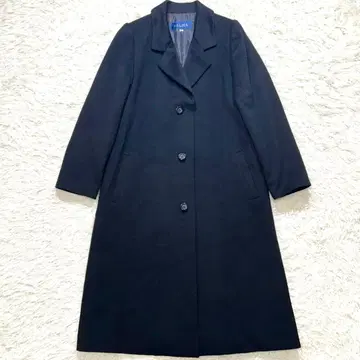 캐시미어 100% FELICE 체스터 코트 롱 네이비 고급 블랙