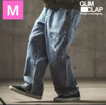 GLIMCLAP 와이드 스트레이트 팬츠 데님 팬츠 M 새상품