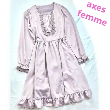 axes femme 새틴 원피스 연보라 프릴 레이스