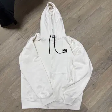 HH 로고 풀 집업 화이트 후드티