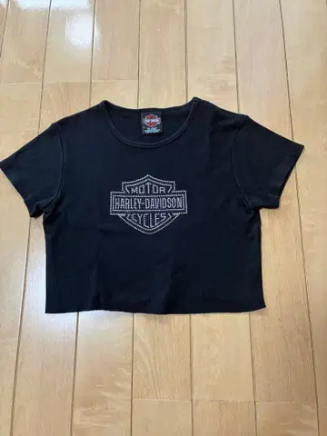 HARLEY-DAVIDSON 스팽글 로고 여성용 크롭탑