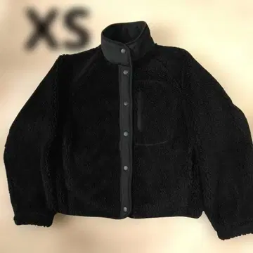 택 포함 미사용 유니클로 플리스 스탠드 카라 자켓 XS 블랙