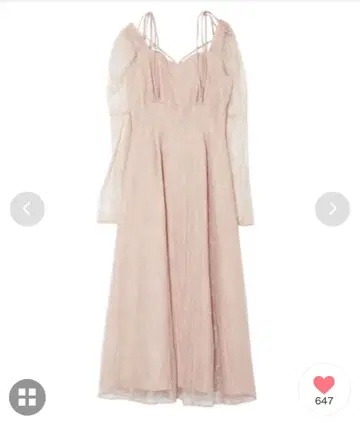 [ 가격 인하 가능 ] EATME 리본 숄더 레이스 원피스 핑크 S