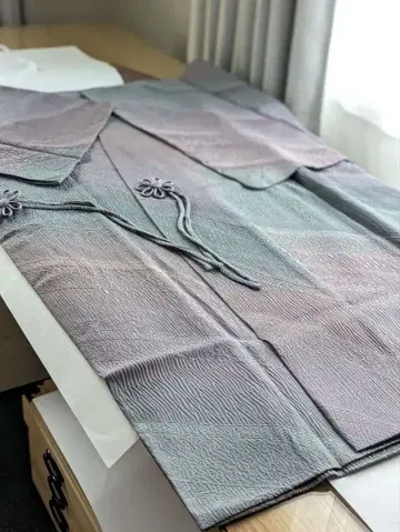 순수 실크 이중 기모노용 도효 코트 염색 그라데이션