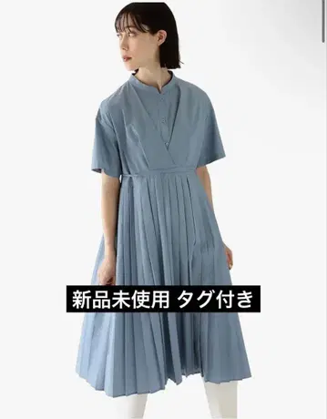 Ray BEAMS 턱 요크 플리츠 원피스