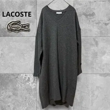 [ LACOSTE 라코스테 ] 니트 원피스 울 캐시미어 자수 로고 코쿤