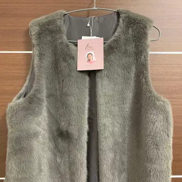 MUMU&Co. 롱 퍼 베스트 슬리브리스 중 브라운 모카