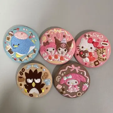 산리오 자수 핀 배지 5개 세트