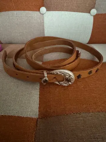 Louis Crayon 브라운 가죽 벨트