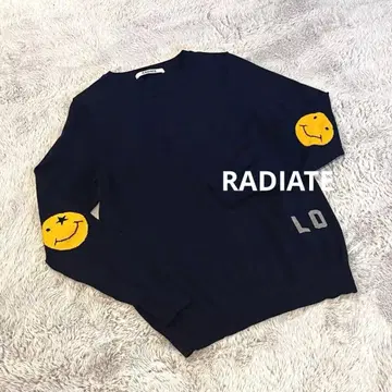 컨디션 최상 RADIATE 크루넥 니트 스마일리 네이비
