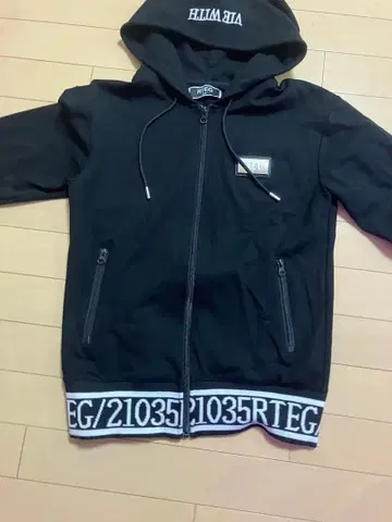 RTEG 풀 집업 후드 부착 후드티 S 블랙